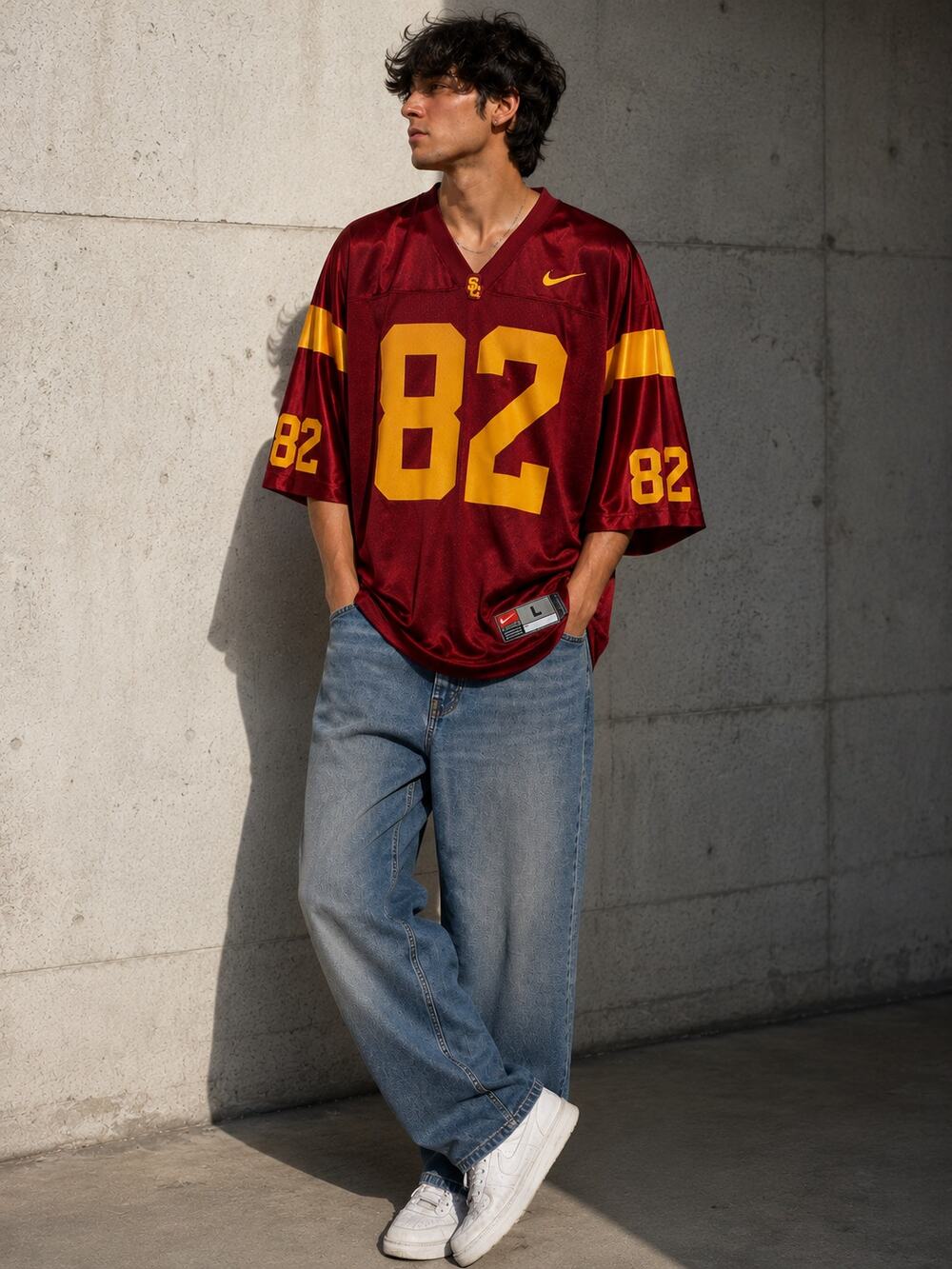 Vintage Nike USC Trojans Leon #82 Football Jersey Men’s L Cardinal Gold NCAA